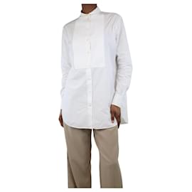 Céline-Camisa longa branca de algodão - tamanho UK 6-Branco