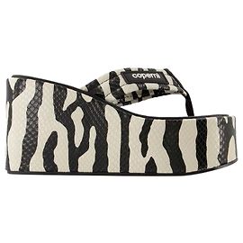 Zebra Pantoletten - Coperni - Schwarz/Weiß - Leder Schwarz