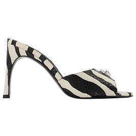 Zebra Print Logo Mules - Coperni - Black/White - Leather Black