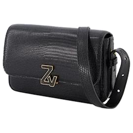 Zadig & Voltaire-Zv Le Mini Hobo Bag - Zadig & Voltaire -  Black - Croc Embossed Leather-Black