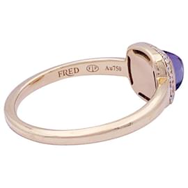 Fred-Fred “Pain de Sucre” ring in pink gold, diamants, amethyst.-Other