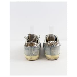 Golden Goose-Leather sneakers-Blue