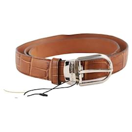 Montblanc-Leather leather belt-Brown