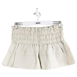 Isabel Marant-Cotton mini skirt-Beige