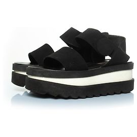 Stella Mc Cartney Stella McCartney, sandale triple plateforme Noir Blanc