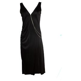 Karen Millen, Schwarzes Midikleid mit Kette Schwarz