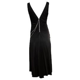 Karen Millen-Karen Millen, Black midi dress with chain-Black