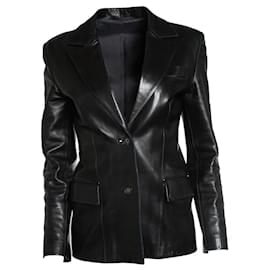 Gucci-gucci, Leather blazer-Black