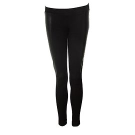 DKNY, Black legging with leather details Black