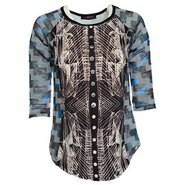 Autre Marque CUSTO, Maglietta a maniche lunghe Blu Grigio