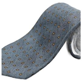 Autre Marque Corbata Gris con Puntos Amarillos Gris