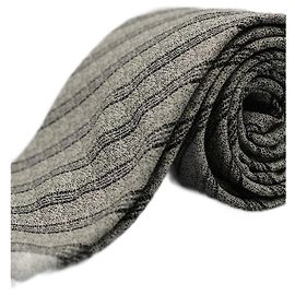 Autre Marque Corbata Gris e Rayas Negras Cinza
