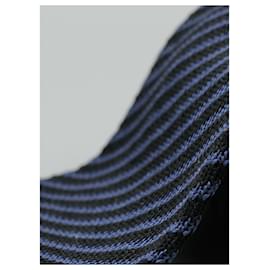 Autre Marque-Corbata Negra à Rayas Azules-Bleu