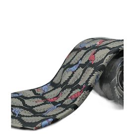 Hermès Corbata Negra con Diseño de Hojas y Pájaros Nero