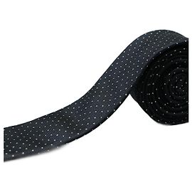 Dolce & Gabbana Corbata Negra con Puntos Blancos Negro