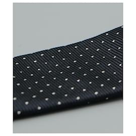 Dolce & Gabbana-Corbata Negra com Pontos Brancos-Preto