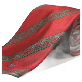 Céline-Rotes Corbata mit grünen Details-Rot