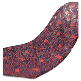 Hermès Corbata Roja con Diseño de Patos Rosso