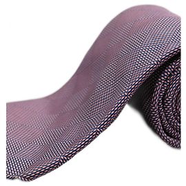 Autre Marque Corbata Rosa y Azul a Cuadros Rosa