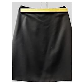 Calvin Klein-Falda Negra de Lana-Black