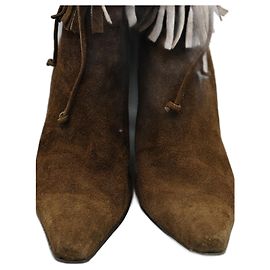 Nine West Bottines de Terciopelo Marron Marron