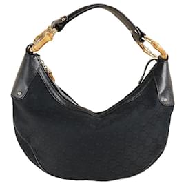 Gucci-Bamboo Ring Shoulder Bag-Black