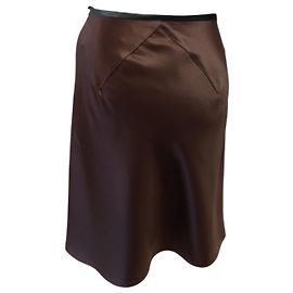 Autre Marque Karen Dye Brown Polyester Skirt Size 36 Brown
