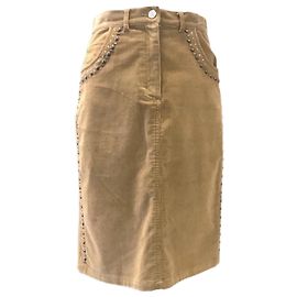 Autre Marque Saia jeans marrom Los compains com tachas Marrom