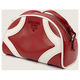 Prada-Bowlingtasche Rotes Kalbsleder-Mehrfarben