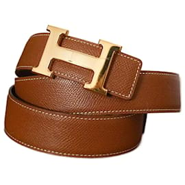 Hermès-Cinturón con Hebilla-Brown