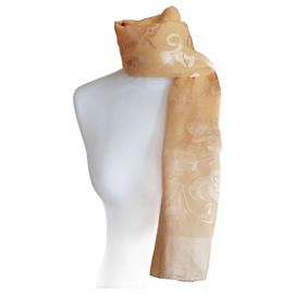 Fular Giorgio Armani de seda y lino beige Beige