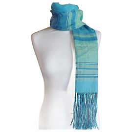 Autre Marque Foulard Blu con Flecos Blu