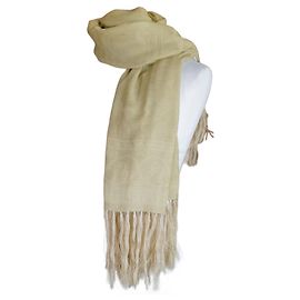 Loewe Schal Beige mit Flecos Beige