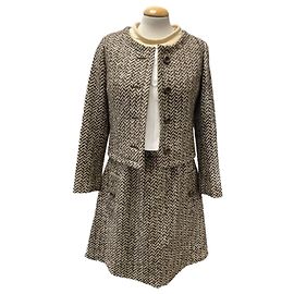 Autre Marque Kleid und Jacke Set Beige
