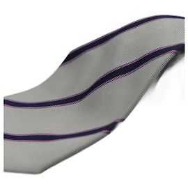 Etro Corbata a Rayas Moradas Grigio