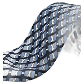 Autre Marque-Corbata Azul com Design de Cadeia-Azul