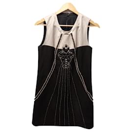 Autre Marque-Vestido Branco e Negro-Preto