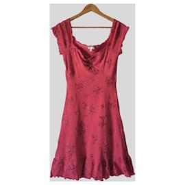 KOOKAÏ-Vestido Frambruesa com Flores-Vermelho