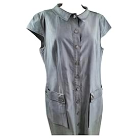 Loewe-Vestido Gris com Botones-Cinza