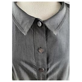 Loewe-Vestido Gris com Botones-Cinza