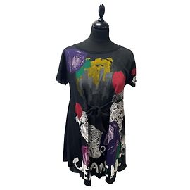 Vestido Moschino Multicolorido de Algodão com Manga Curta Multicor