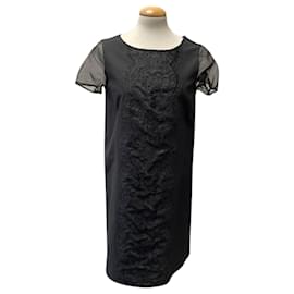 Autre Marque Robe Noire de Encaje Noir