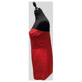 Ralph Lauren-Robe Rojo de Palabra de Honor-Rouge