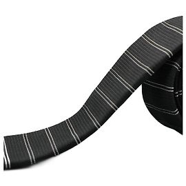 Dolce & Gabbana Corbata Negra con Rayas Blancas Nero