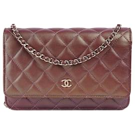 Chanel-Brieftasche an der Kette-Lila