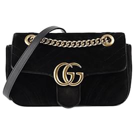 Gucci-Mini sac à bandoulière Marmont-Noir