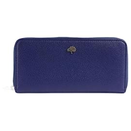 Mulberry-8 Card Zip Around Wallet-Blue