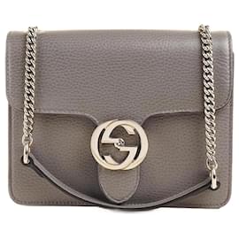 Gucci-Interlocking GG Shoulder Bag-Grey