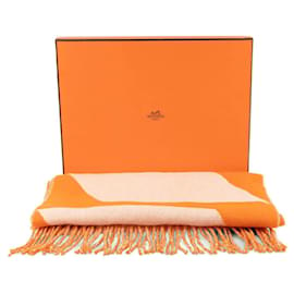 Hermès-Casaque Pile ou Face Muffler-Orange