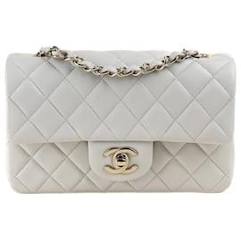 Chanel-Mini solapa rectangular-Gris